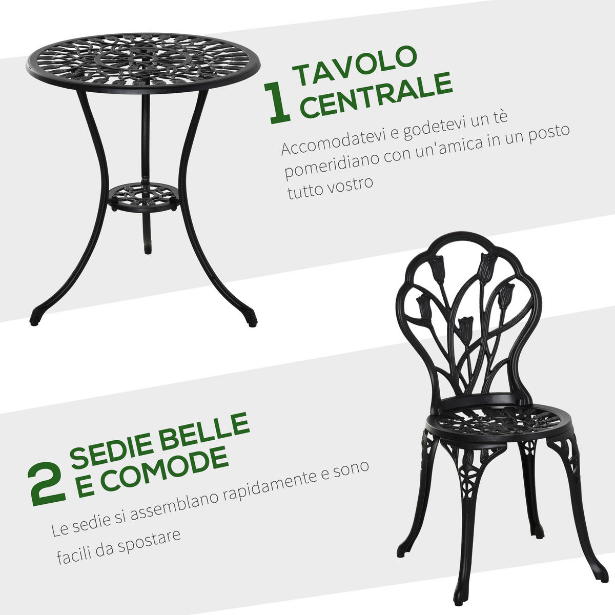 GARTEN-BEISTELLTISCHSET Schwarz 3 Stück - Schwarz, Naturmaterialien (60/60/67cm) - GiPP