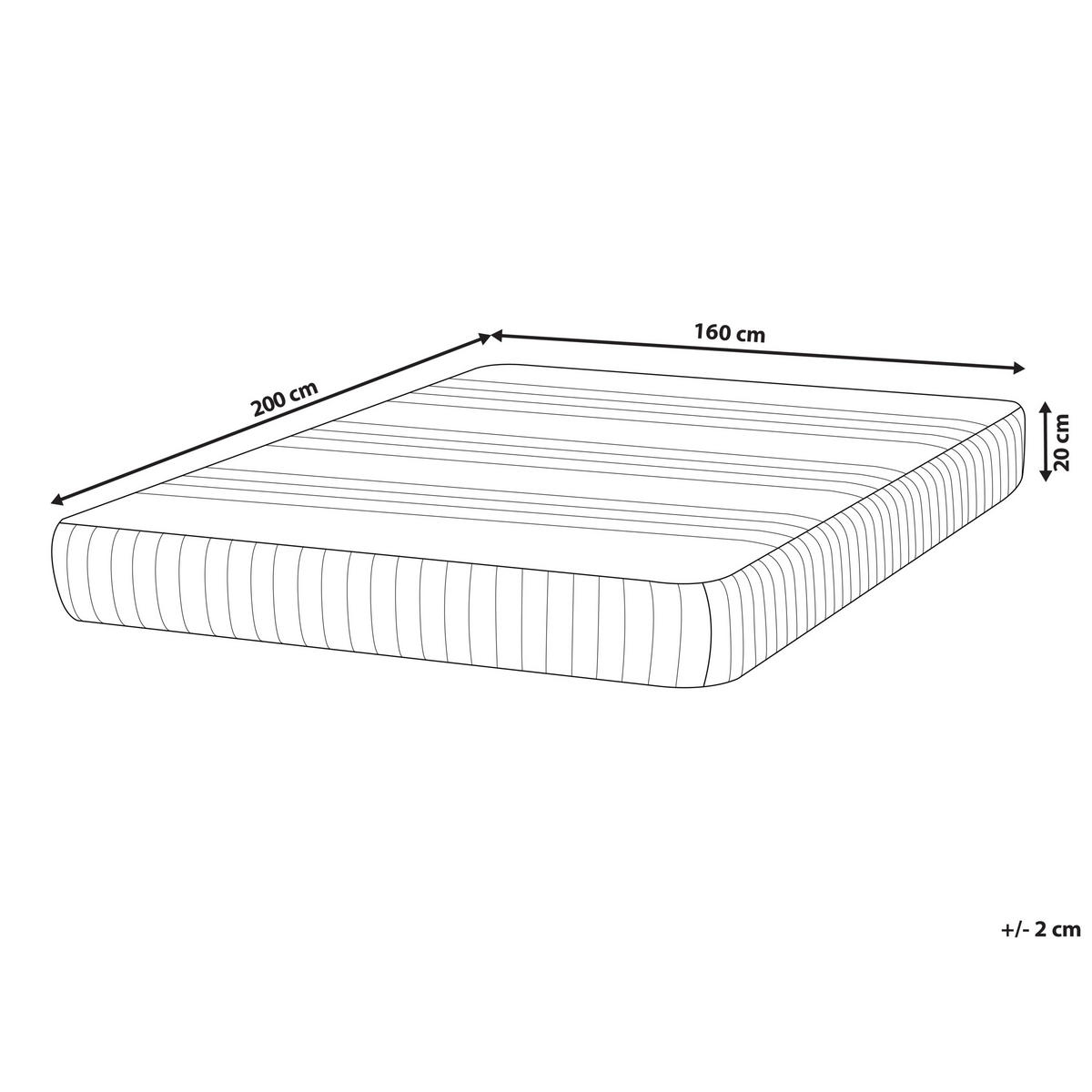GEL-MEMORY-SCHAUMMATRATZE H2/3 Mittel 160/200 cm Happiness - Weiß, Textil (160/200cm) - Beliani