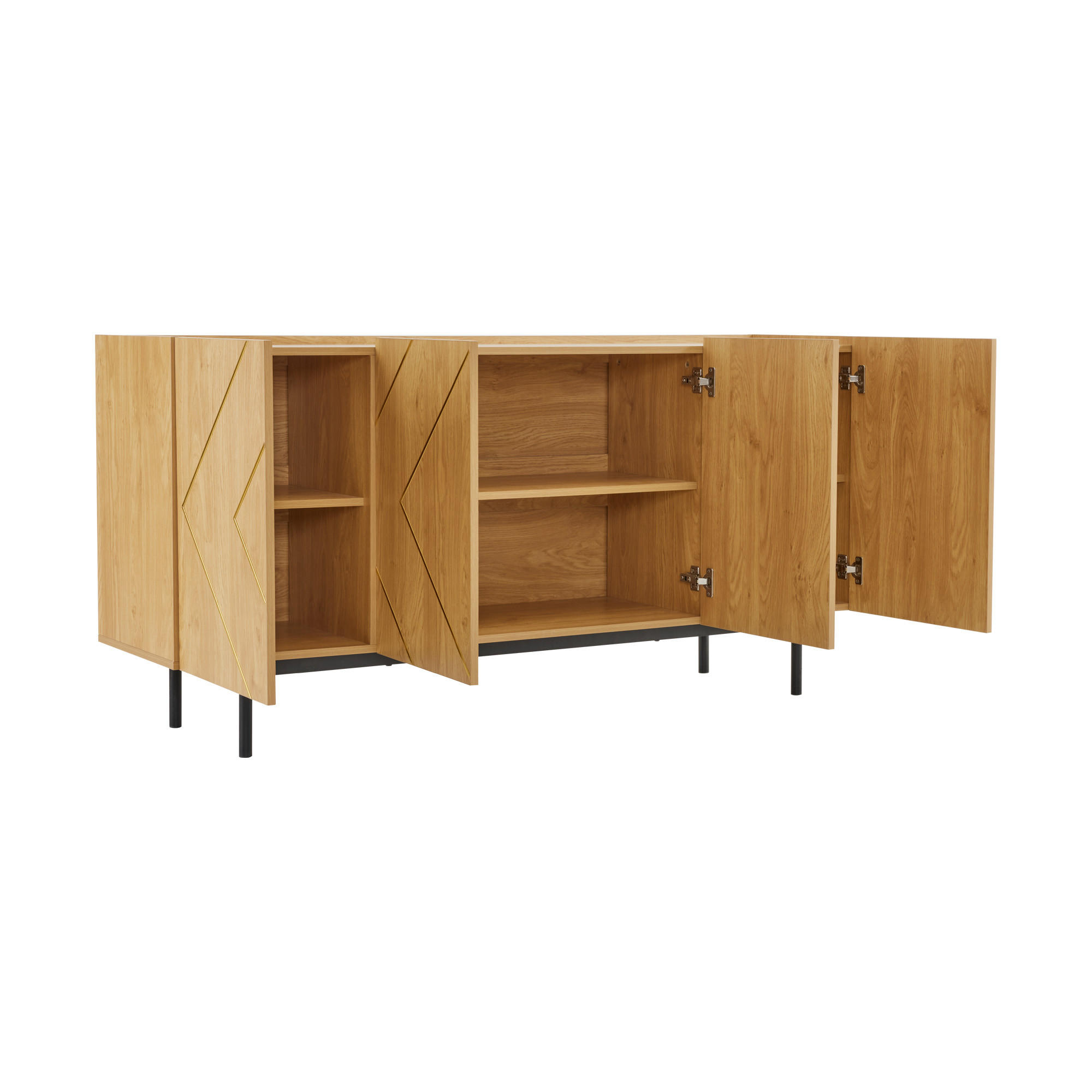 SIDEBOARD 160x40x78 cm, 4 Türen, Stauraum, für Wohnraum - Kastanienfarben, Holz (160/78/40cm)