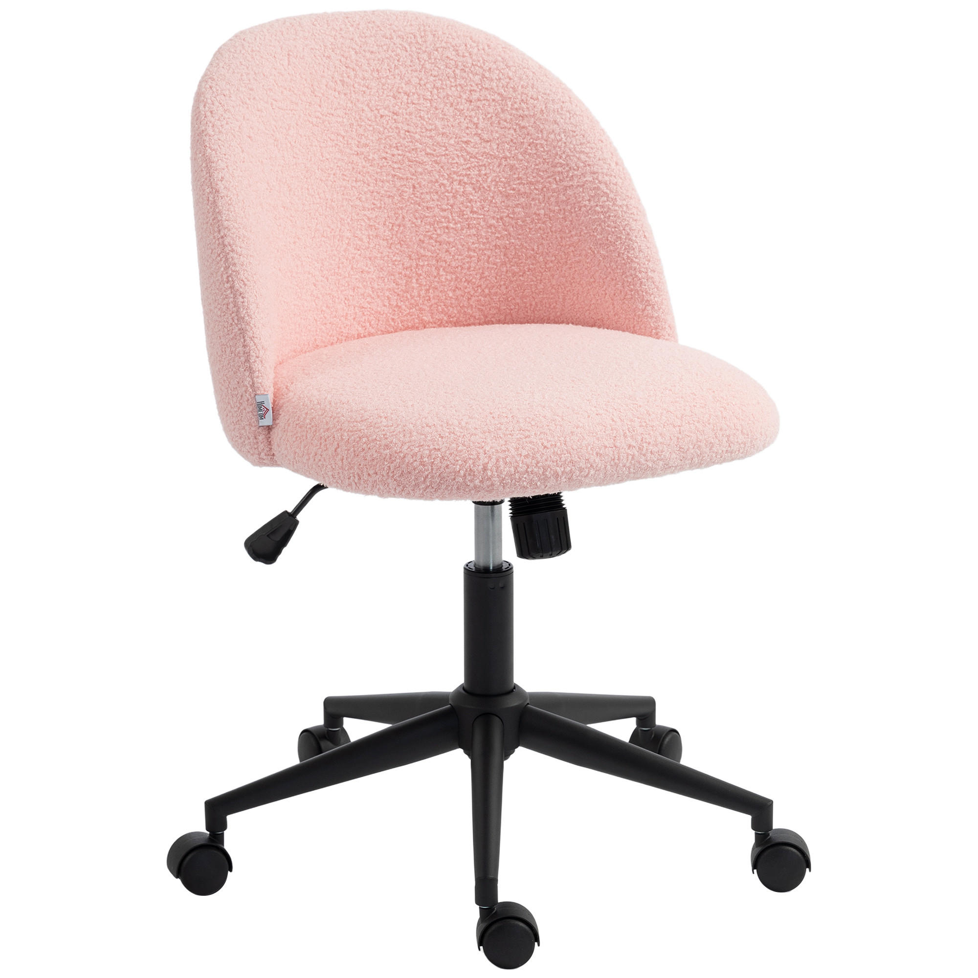HOMCOM KANCELÁŘSKÁ židle z plyšového fleecu (100% polyester) růžová