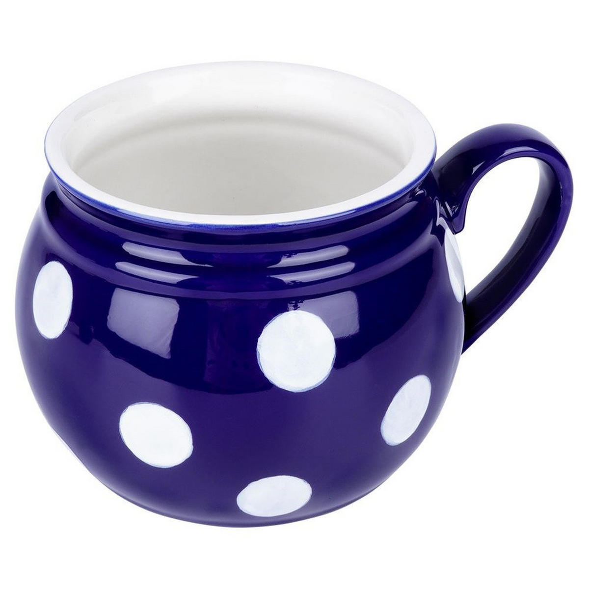 KERAMIKBECHER PUNKTE, Keramik, blau, 850 ml - Rot, Keramik (0.85L) - Orion 