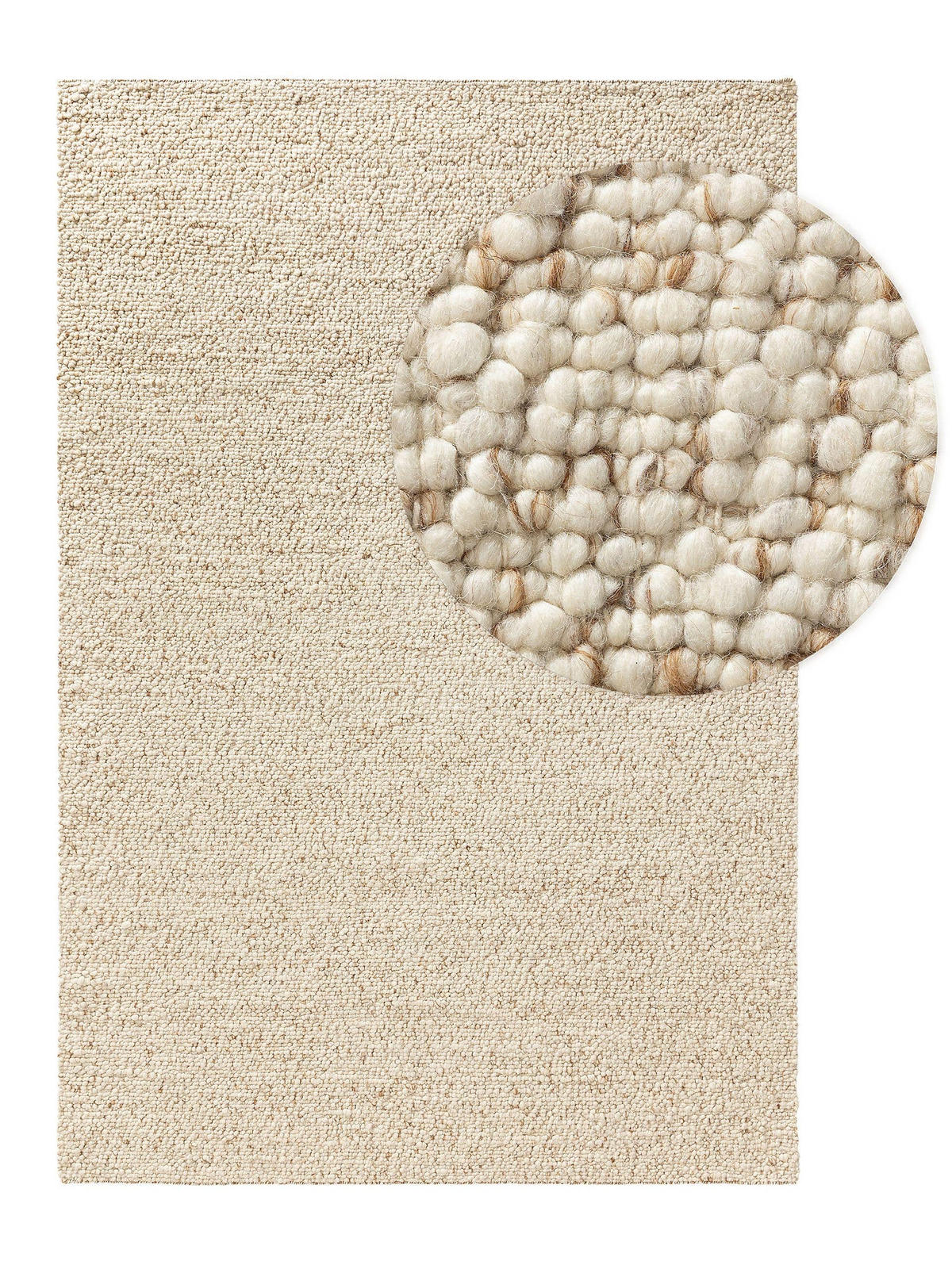 WOLLTEPPICH Patch Braun 120x170 cm - Braun, Textil (120/170cm) - benuta Pure