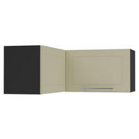 ECKHÄNGESCHRANK Kvantum W14/90/36 Vanille Matt / Schwarz Matt 90 / 90 / 36cm - Creme/Schwarz, Holz/Holzwerkstoff (90/36/90cm) - Feldmann-Wohnen