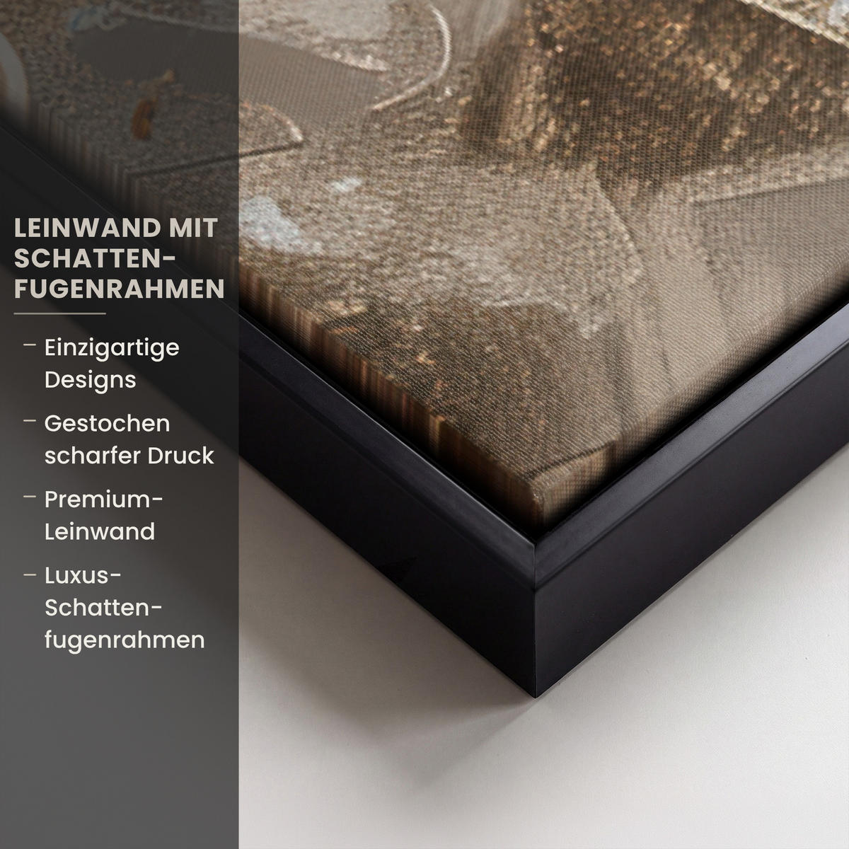 LEINWAND Bilder mit Rahmen - Blumen - Weiß - Gold - Beige - Luxus - 60x90 - Greige, Textil (60/90cm) - MuchoWow