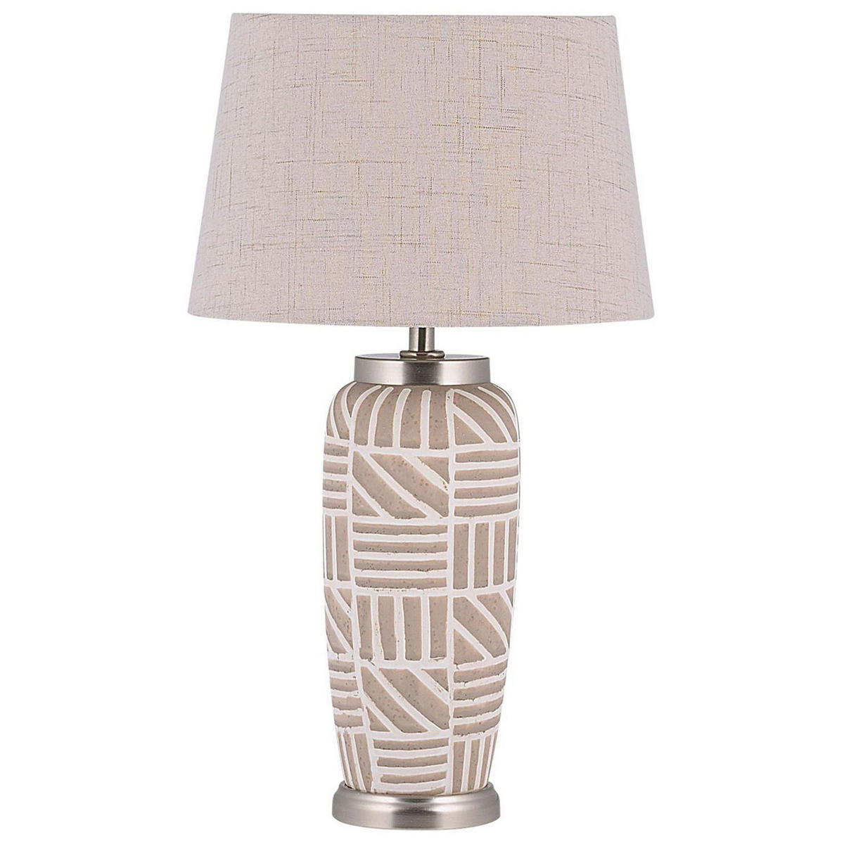 TISCHLAMPE Traisen 28/28/48 cm - Beige, Keramik (28/28/48cm) - Beliani