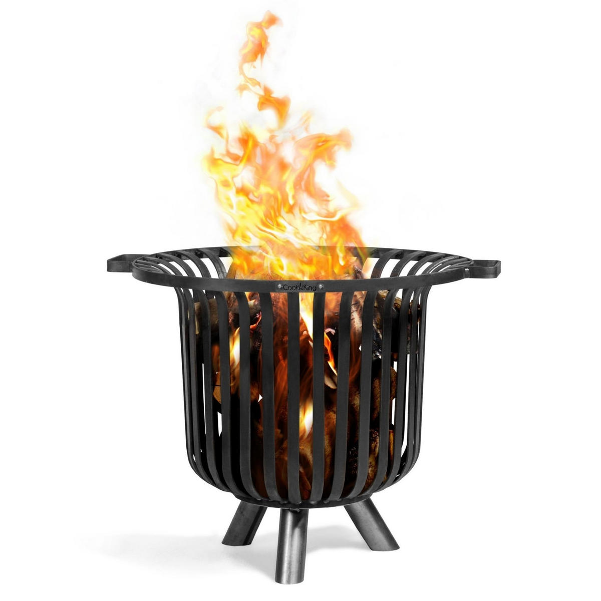 FEUERKORB Tennessee Stahl rund Ø 60 cm - Schwarz, Metall (60/52/60cm) - Mr. Deko