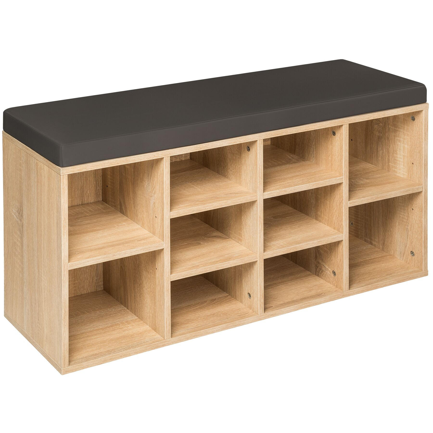 SCHUHSCHRANK Max,103,5 x 48 x 30 cm,dunkelgrau/eiche hell - Dunkelgrau/Eichefarben, Holz (30/48/103.5cm) - tectake