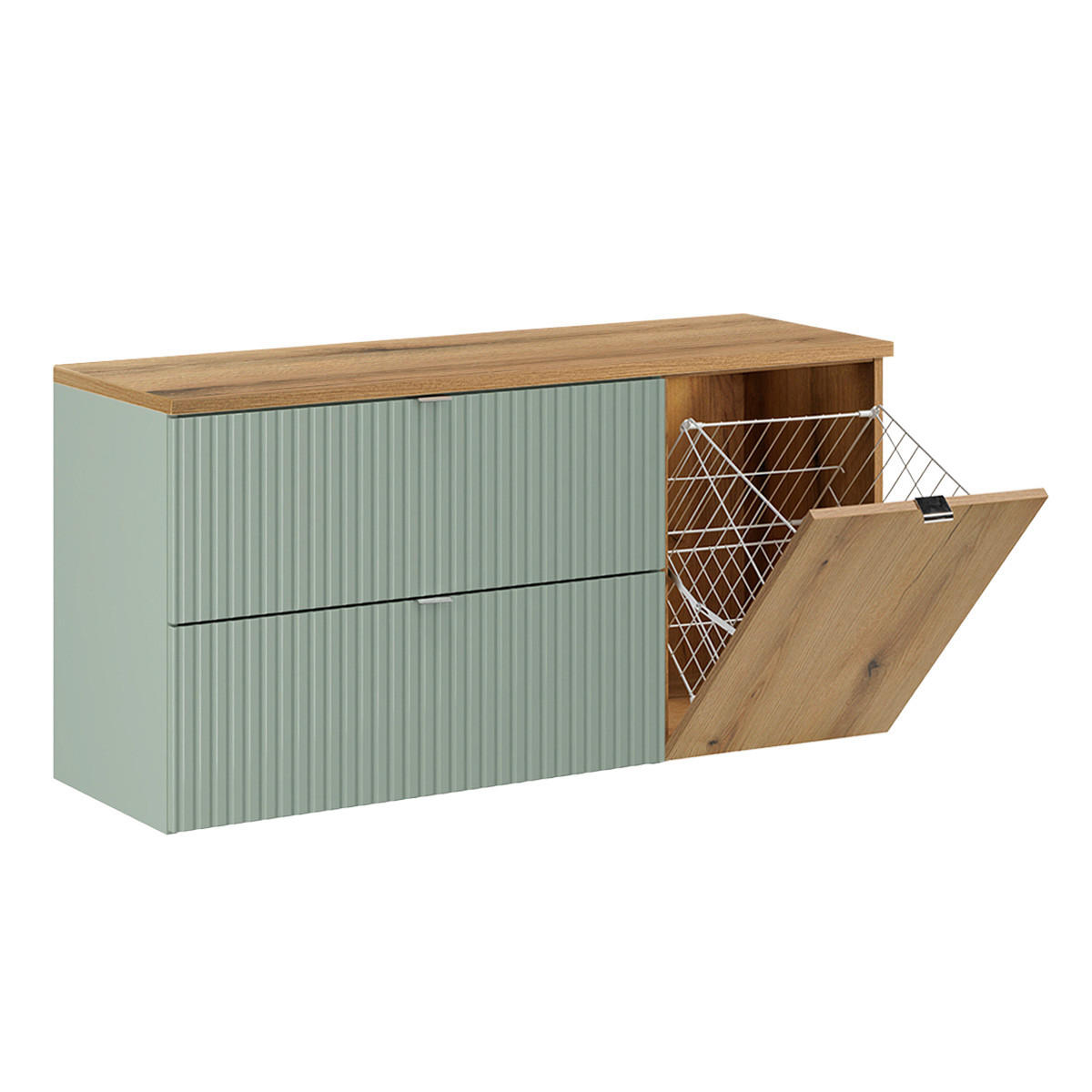 WASCHTISCHUNTERSCHRANK 120.4cm Jade Grün - Grün, Holzwerkstoff (120.4/59.5/40cm) - Petits-meubles