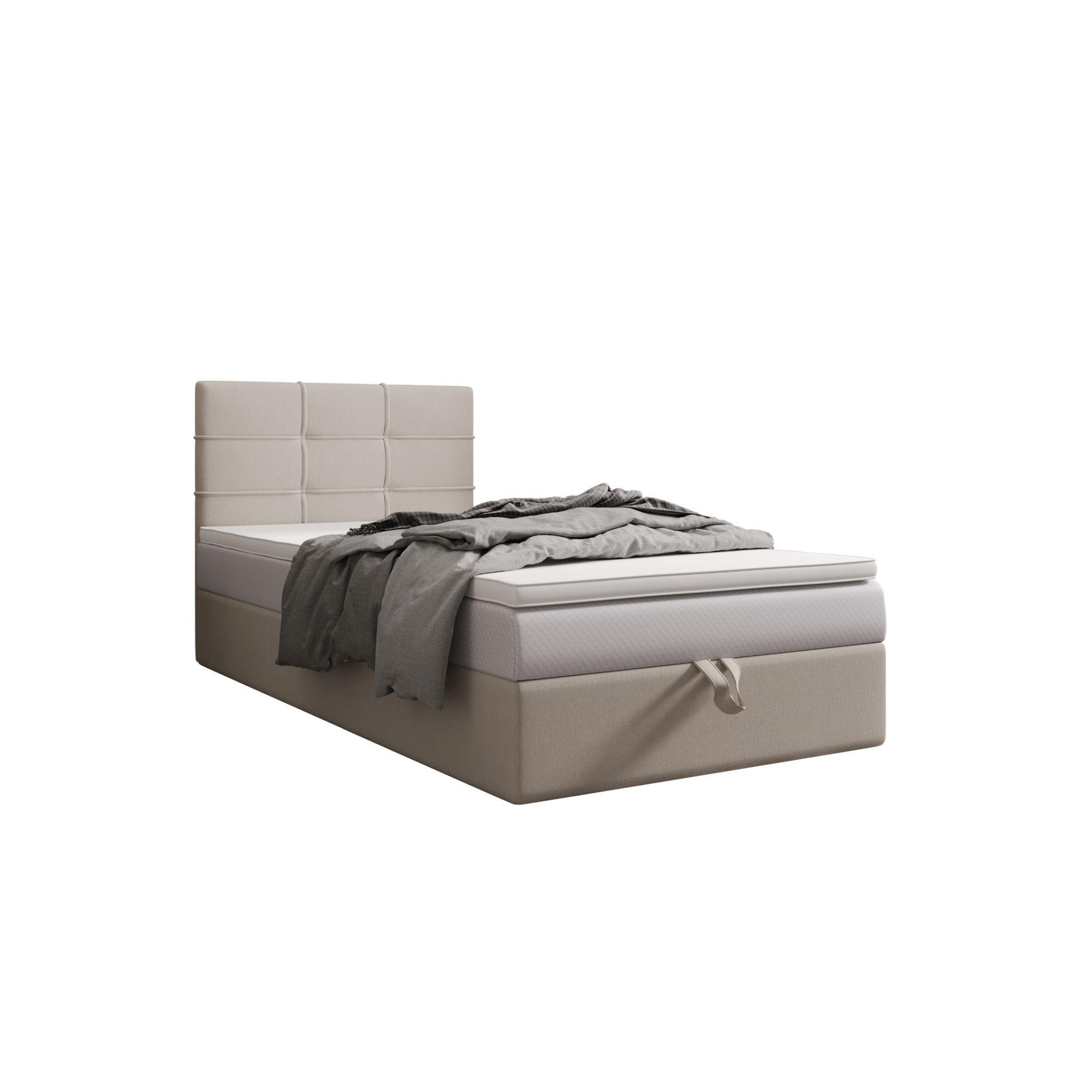 BOXBETT DUO 2 120x200 Cosmic 10, mit Matratze H3 und Topper, Beige - Beige, Holz/Kunststoff (120/200cm) - Bedante