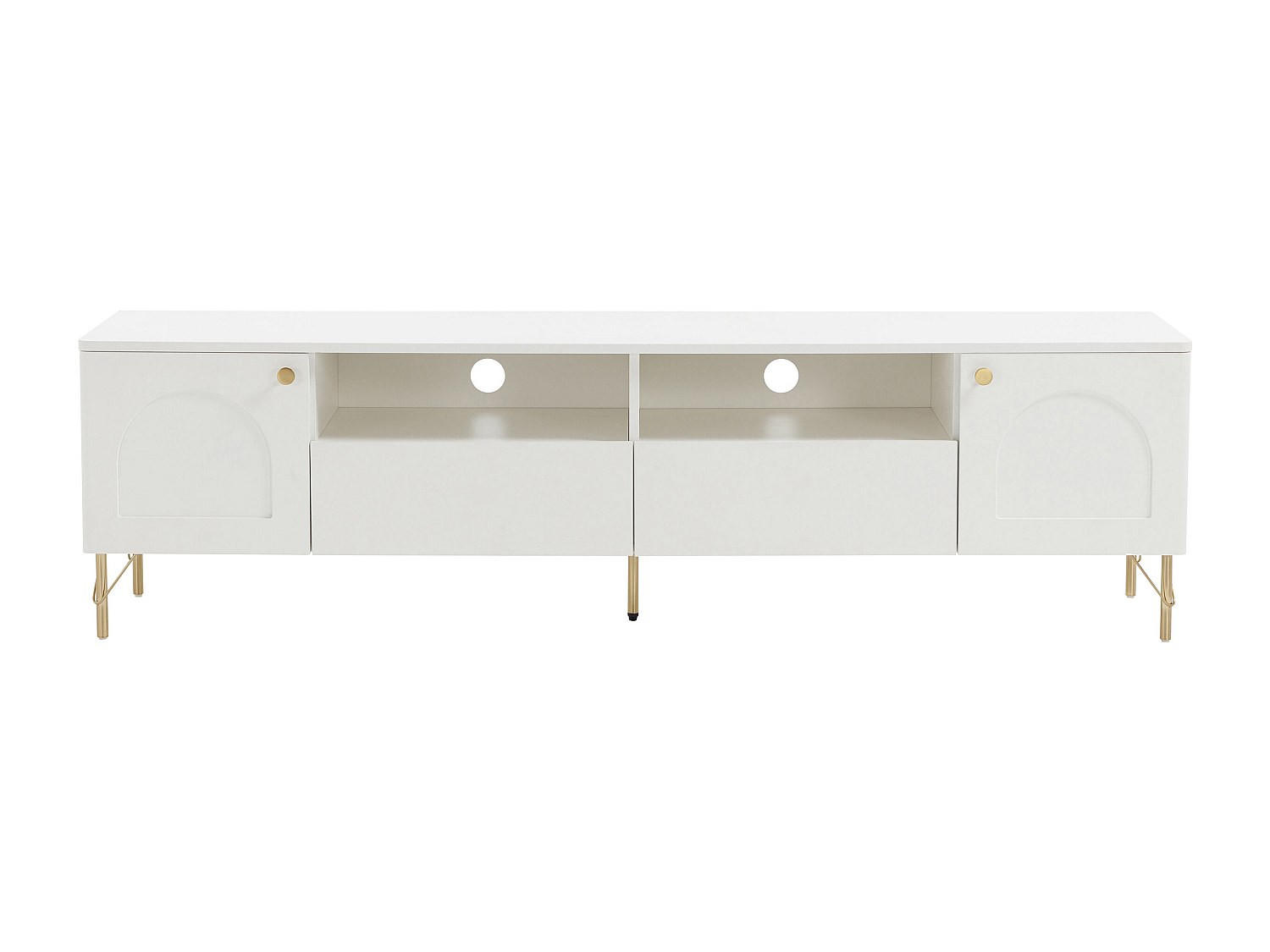 TV-BOARD - 180 cm x 40 cm - Holz, Platte - Weiß - ALOBARA - Weiß, Holz (180/50/40cm) - Vente-Unique