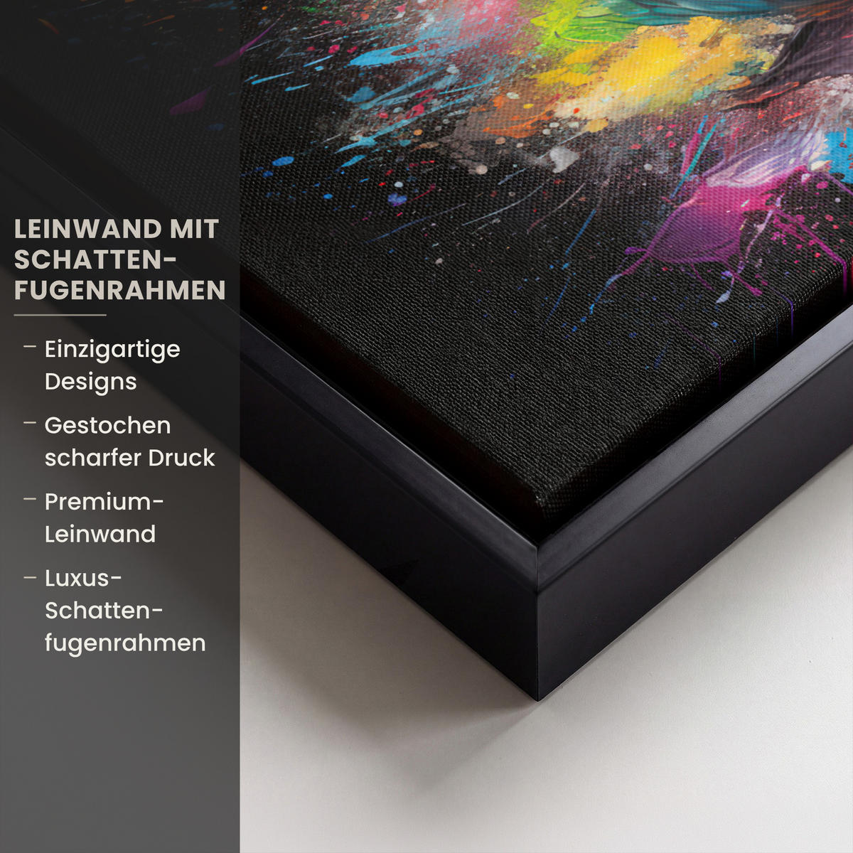 LEINWAND Bilder mit Rahmen - Fußball - Farbe - Farben - Schwarz - Weiß - 30x20 - Weiß, Textil (30/20cm) - MuchoWow