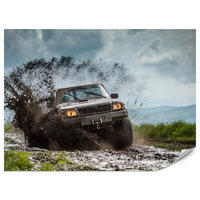 FOTOTAPETA Pre Študentskú Izbu Jeep Blatistý Horský Terén 450 x 315 cm - hnedá/čierna, papier (450/315cm) - Muralo