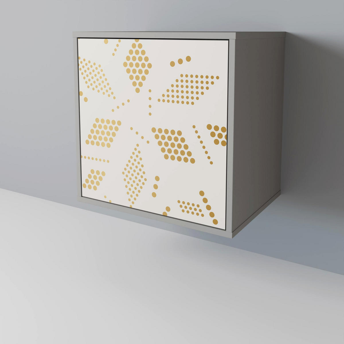SIDEBOARD SPOTTED DAZE, Grau, 57,5x42x70,5 cm, Schwarze Metall-Sternfüße - Multicolor/Schwarz, Holzwerkstoff/Metall (57.5/70.5/42cm) - SpaceRebels