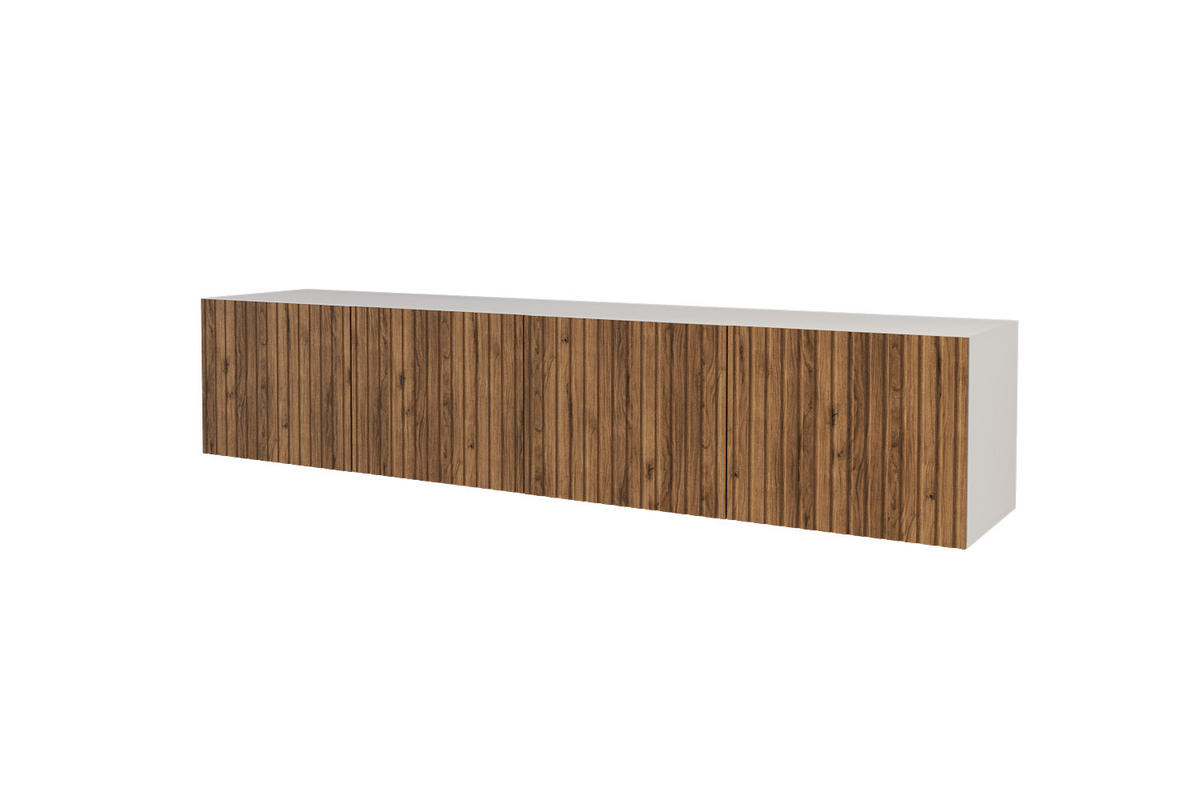LOWBOARD KITO-W 2x100x40x41 cm - Weiß / Katania - Eiche Wotan, Holzwerkstoff (200/40/41cm) - ALTDECOR