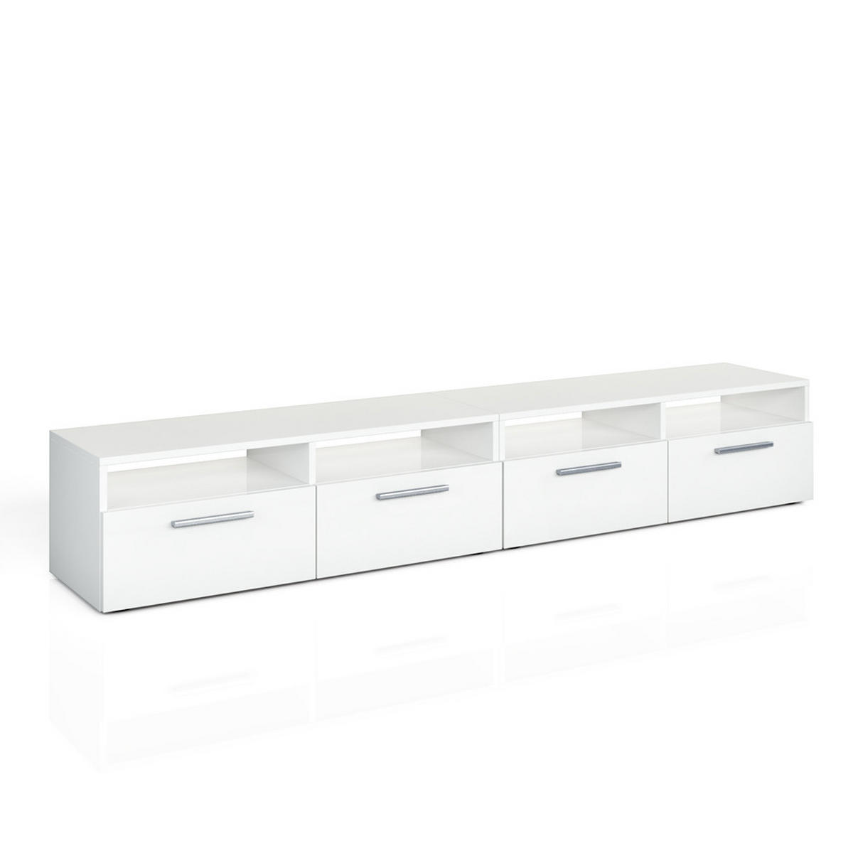 LOWBOARD Diego Weiß 95 x 38 cm - Weiß, Holzwerkstoff (190/38/33.2cm) - Vicco