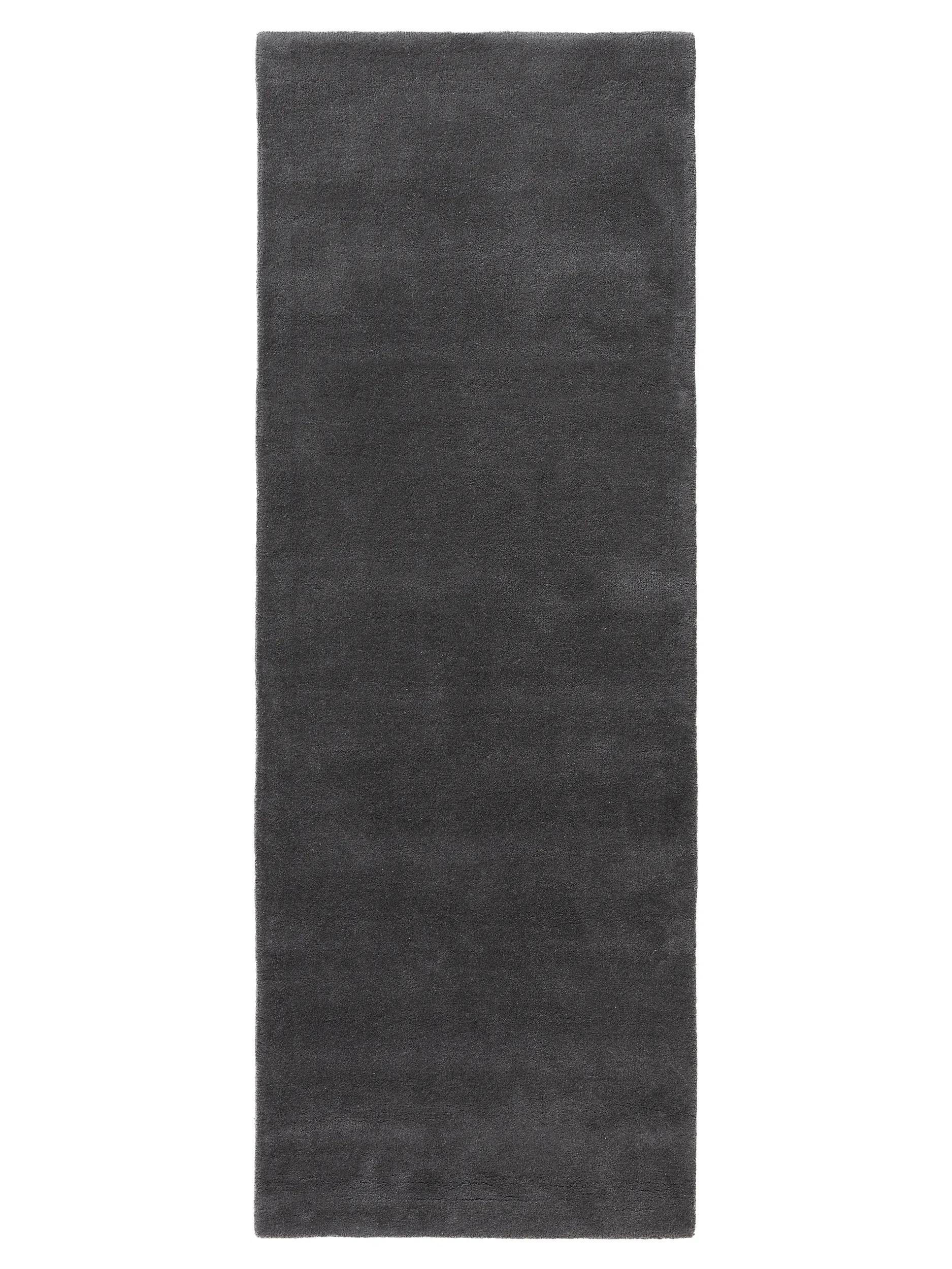 WOLLTEPPICH-LÄUFER Bent Anthrazit 70x200 cm - Anthrazit, Textil (70/200cm) - benuta Nest