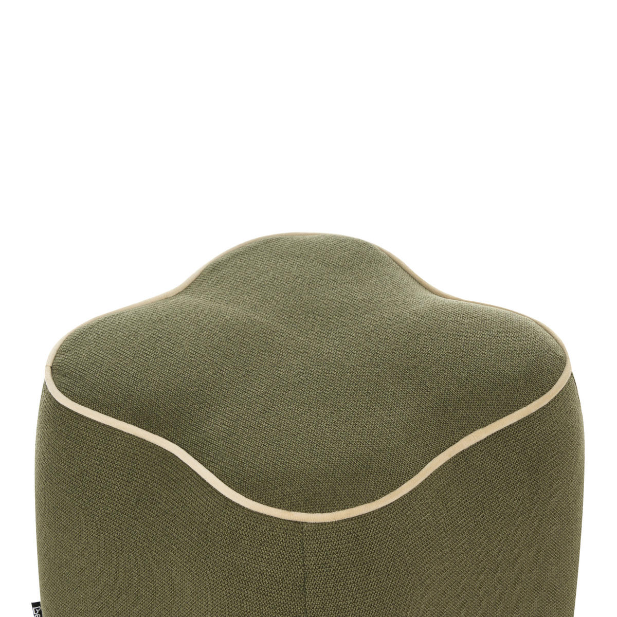 POUF Stoff Grün Juno - Beige, Textil (35/38/35cm) - Beliani