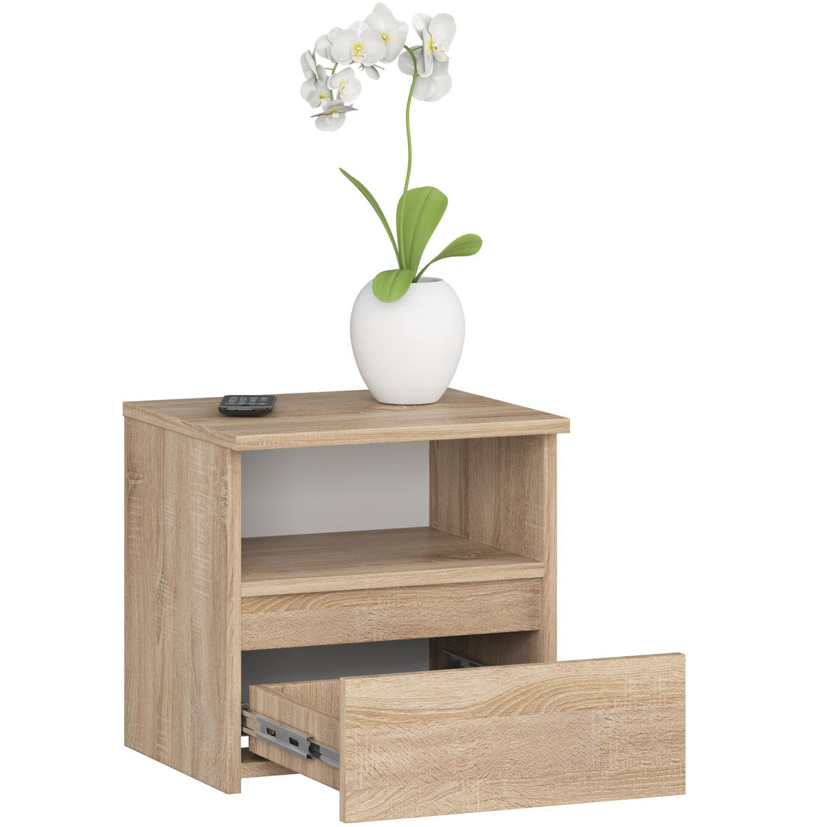 NACHTSCHRANK Sonoma Eiche 40x35x40 cm - Wengefarben/Sonoma Eiche, Holzwerkstoff (40/40/35cm) - Akord