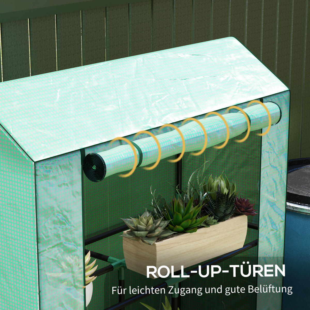 GEWÄCHSHAUS, 100L x 40B x 150H cm - Grün, Kunststoff/Metall (40/150/100cm) - Outsunny