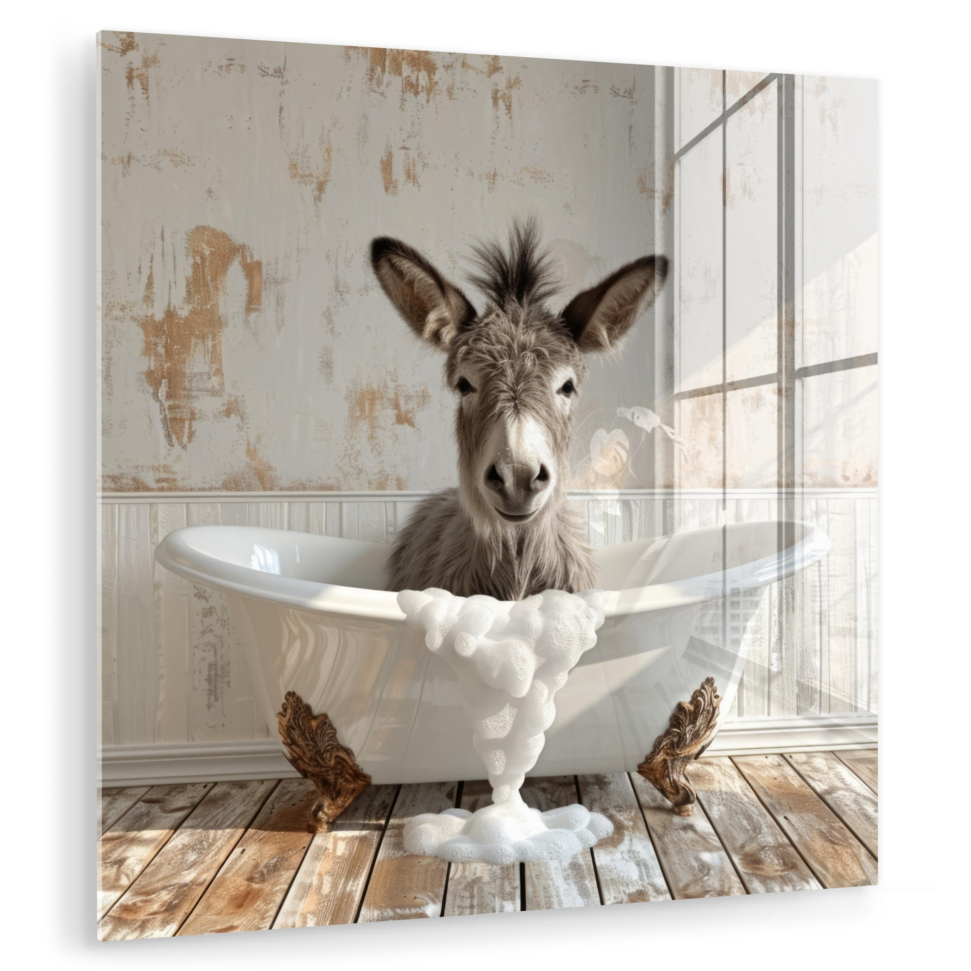 MuchoWow Acrylglasbild Weiß 90x90 cm