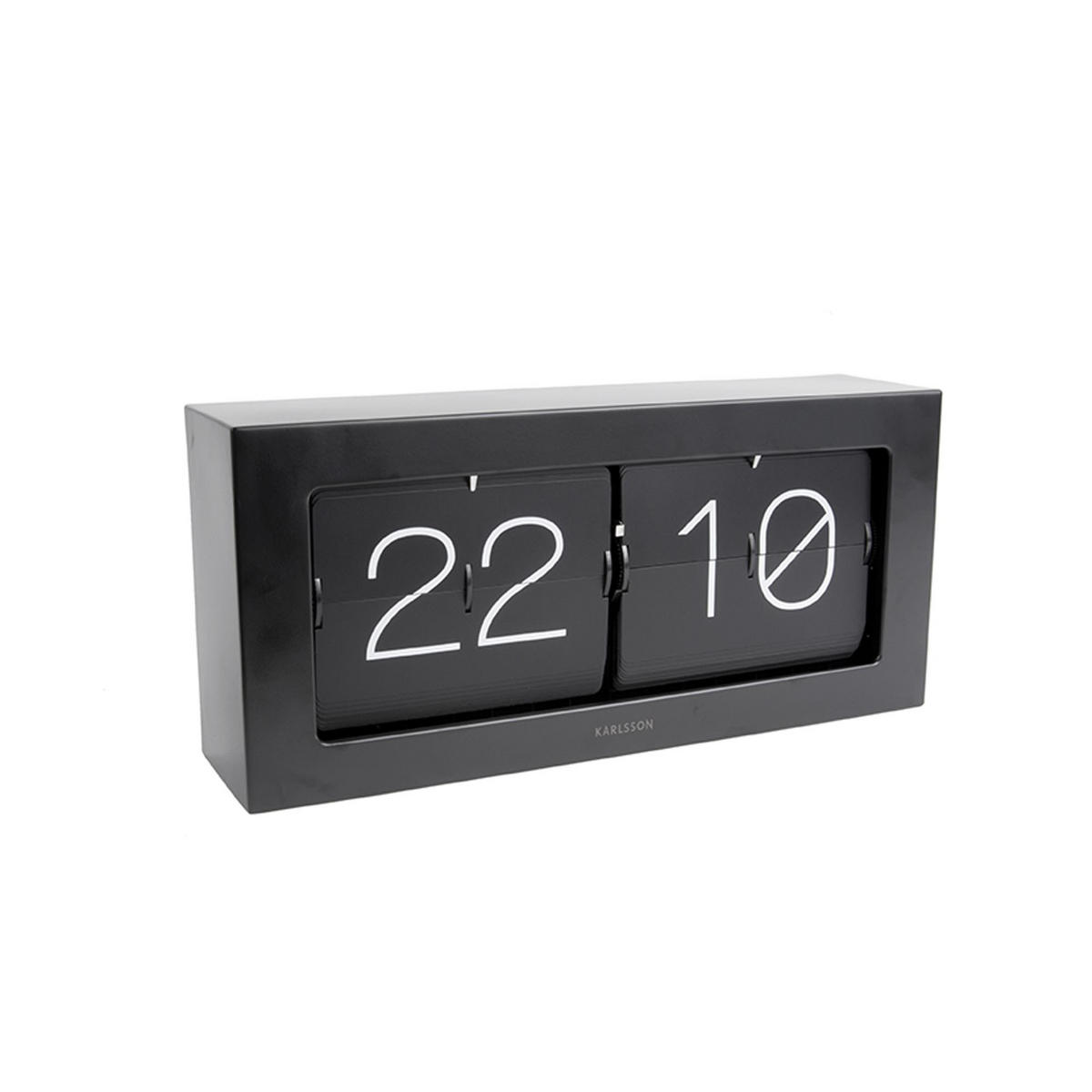 WAND/TISCHUHR Boxed Flip XL 9/37/17.5 cm - Schwarz, Metall (37/17.5/9cm) - Karlsson
