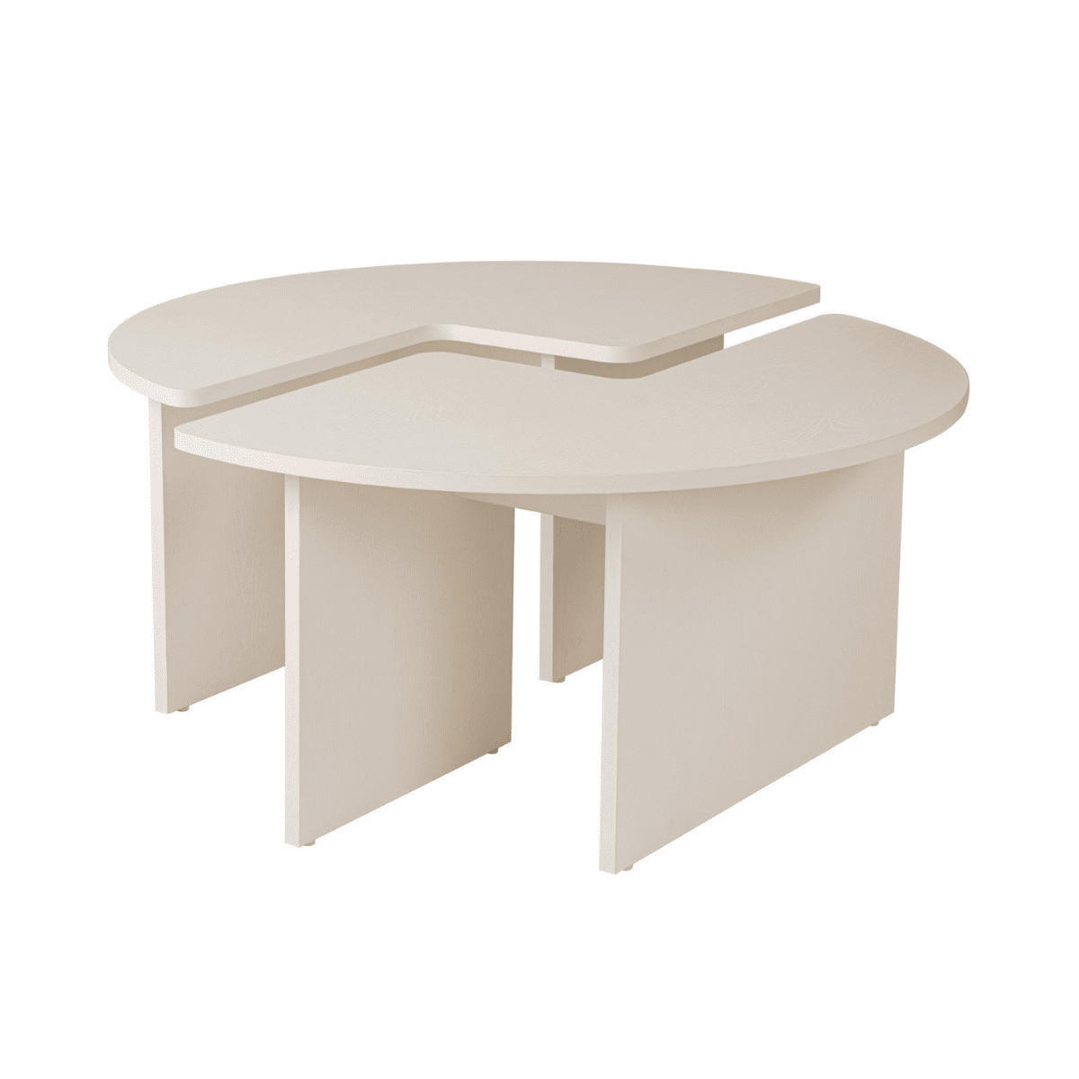 COUCHTISCH (2er-Set) moira 90/90/41 cm - Weiß, Holzwerkstoff (90/90/41cm) - Calicosy