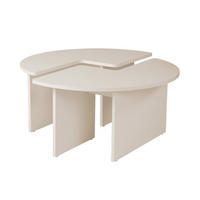 COUCHTISCH (2er-Set) moira 90/90/41 cm - Weiß, Holzwerkstoff (90/90/41cm) - Calicosy