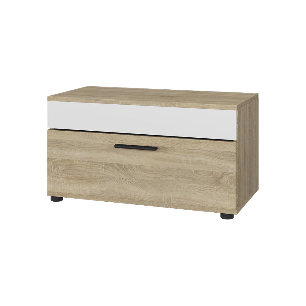 POLICE NA KNIHY Berno Sonoma/bílá - bílá/Sonoma dub, kompozitní dřevo (70.8/38.9/35.3cm) - Vicco