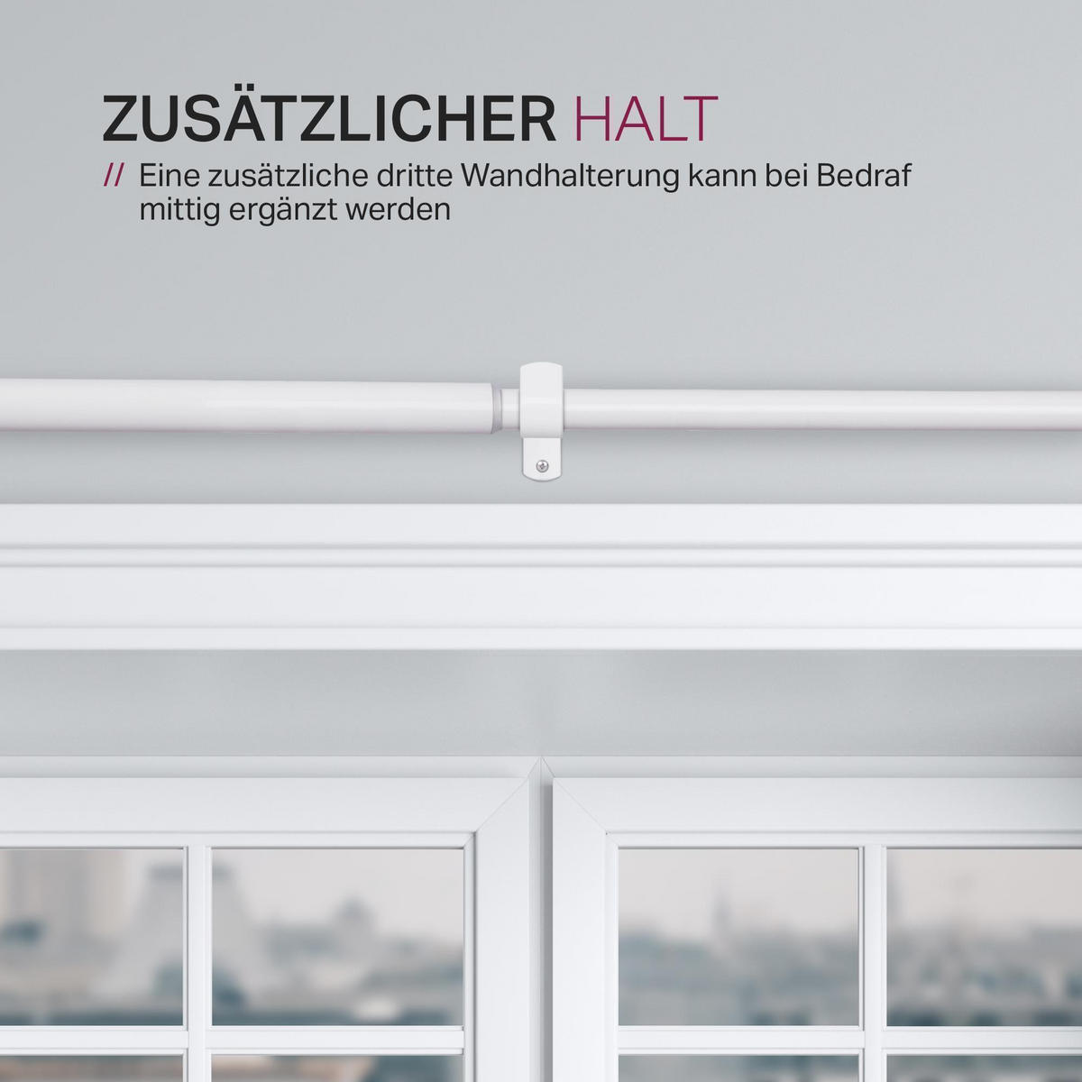 GARDINENSTANGENSET 120-220cm Weiß Lilie - Weiß, Metall (120cm)