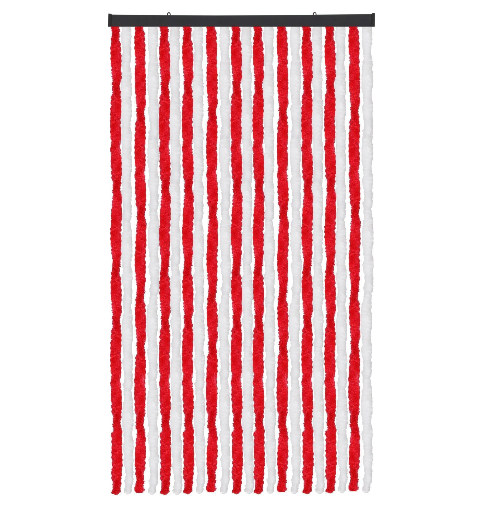 FLAUSCHVORHANG (90x200 cm) Türvorhang in "Rot-Weiß" - Rot, Kunststoff (90/2/200cm) - Arsvita