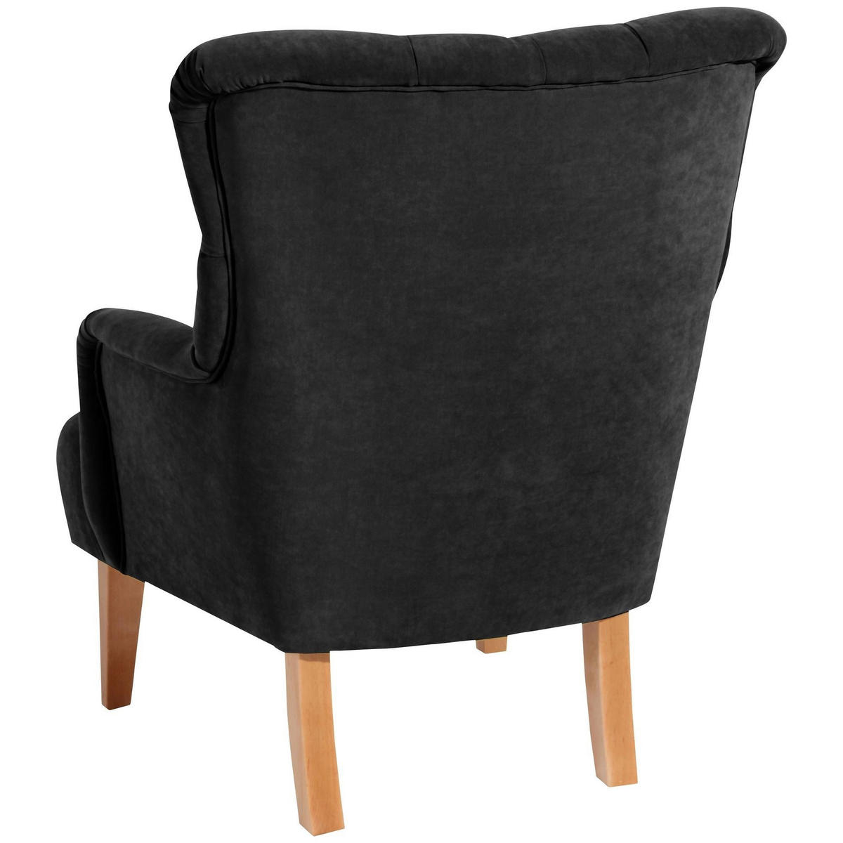 SESSEL Kaiya Bezug Veloursstoff Buche natur / schwarz - Schwarz, Kunststoff (71/97/82cm) - 58aufmkessel