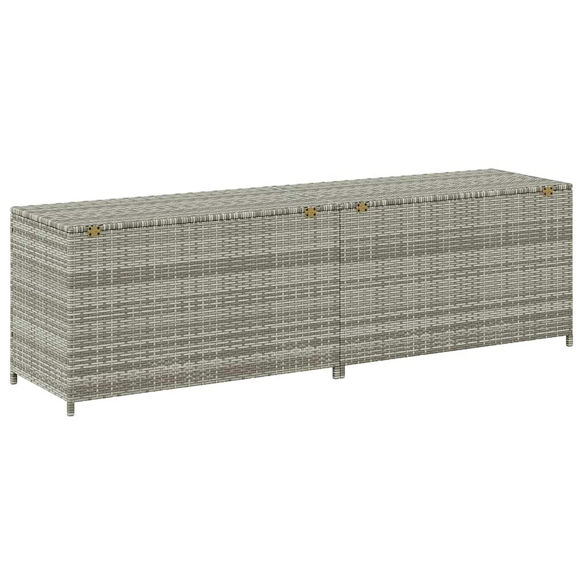 GARTENBOX Poly Rattan 200/50/60 Cm Grau - Grau, Kunststoff (200/60/50cm) - vidaXL