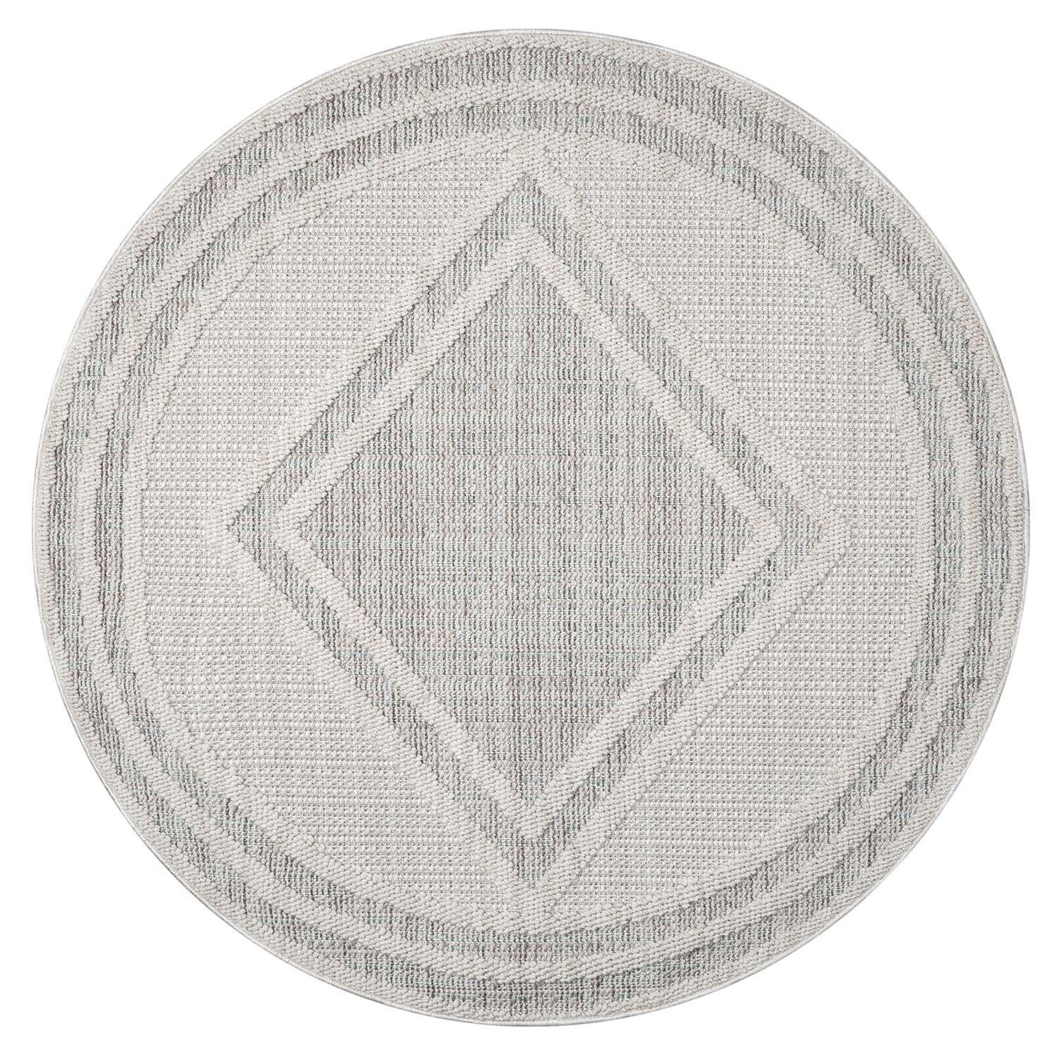 KURZFLOR-TEPPICH Lindo 8853 Grün 200x200 cm Rund - Grau/Grün, Textil (200/200cm) - carpet city