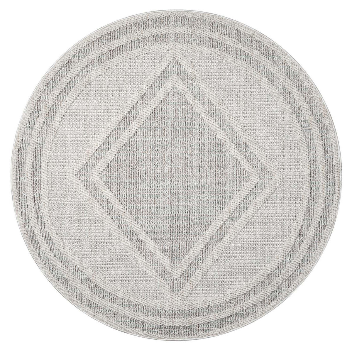 KURZFLOR-TEPPICH Lindo 8853 Grün 200x200 cm Rund - Grau/Grün, Textil (200/200cm) - carpet city