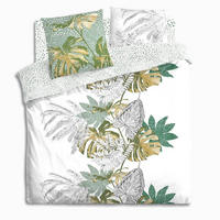 BETTWÄSCHE Set Monestera - Multicolor, Naturmaterialen (220/240cm) - Atmosphera Createur d´interieur