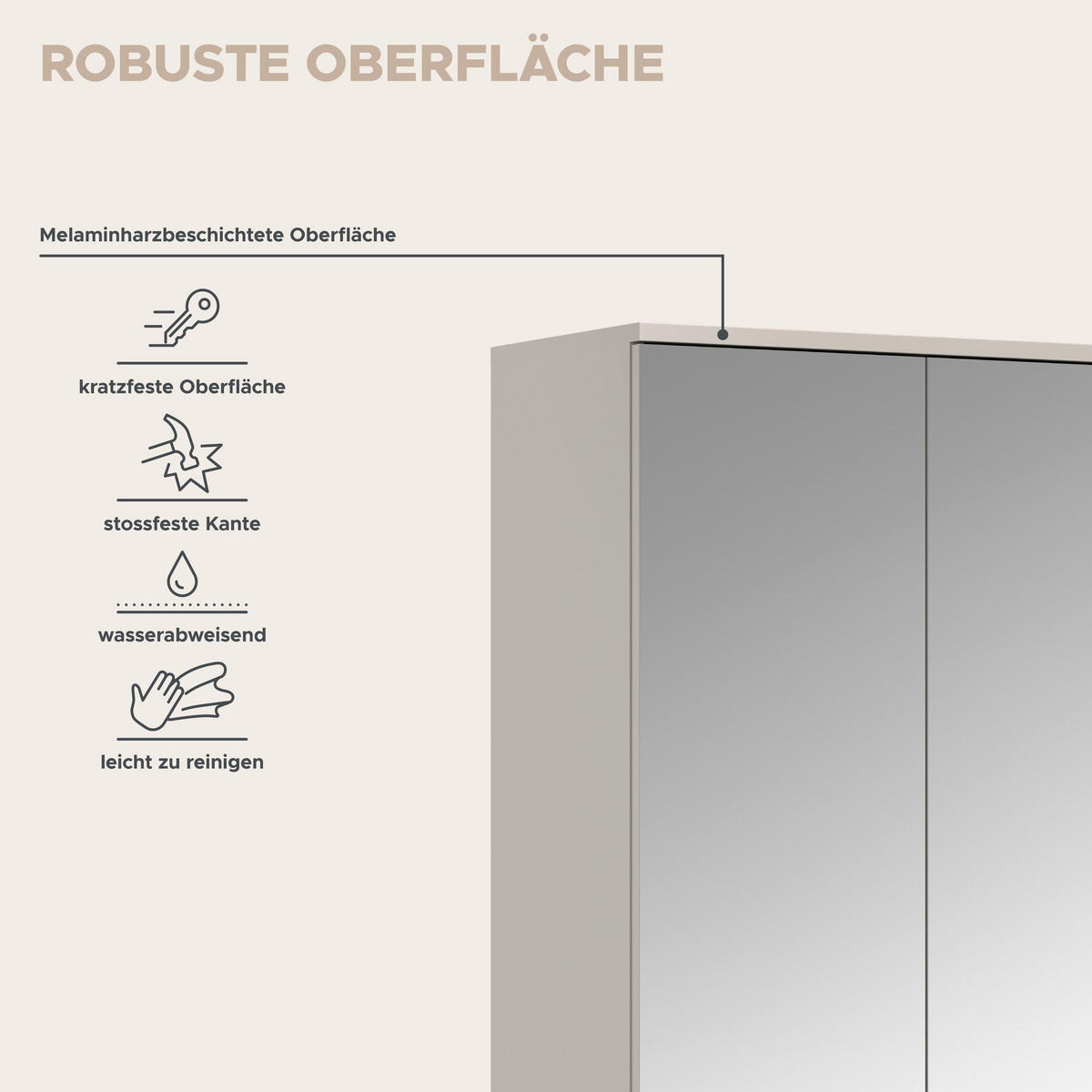 GARDEROBE Nexus 3-tlg. (B/H/T: ca. 212/193/34 cm) in Kaschmir/Kaschmir - Kaschmir, Holzwerkstoff (212/193/34cm)
