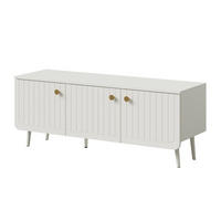 TV-LOWBOARD Chloe 3D 125 Weiß (schwarzer oder goldener Griff) - Schwarz/Weiß, Holzwerkstoff/Kunststoff (127/50/40cm) - mzm24