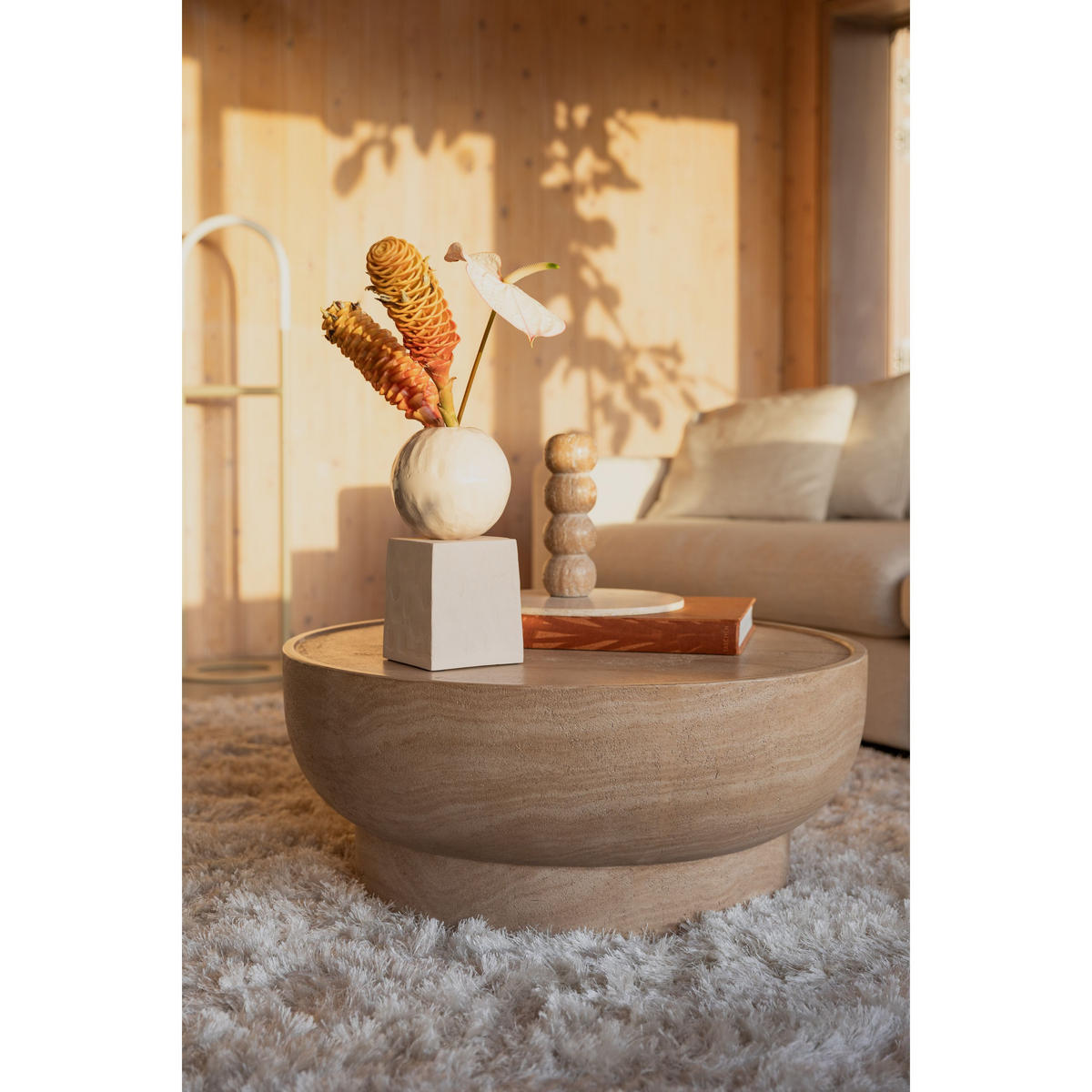 VASE Crocus Beige - Beige, Metall (30cm) - Zuiver