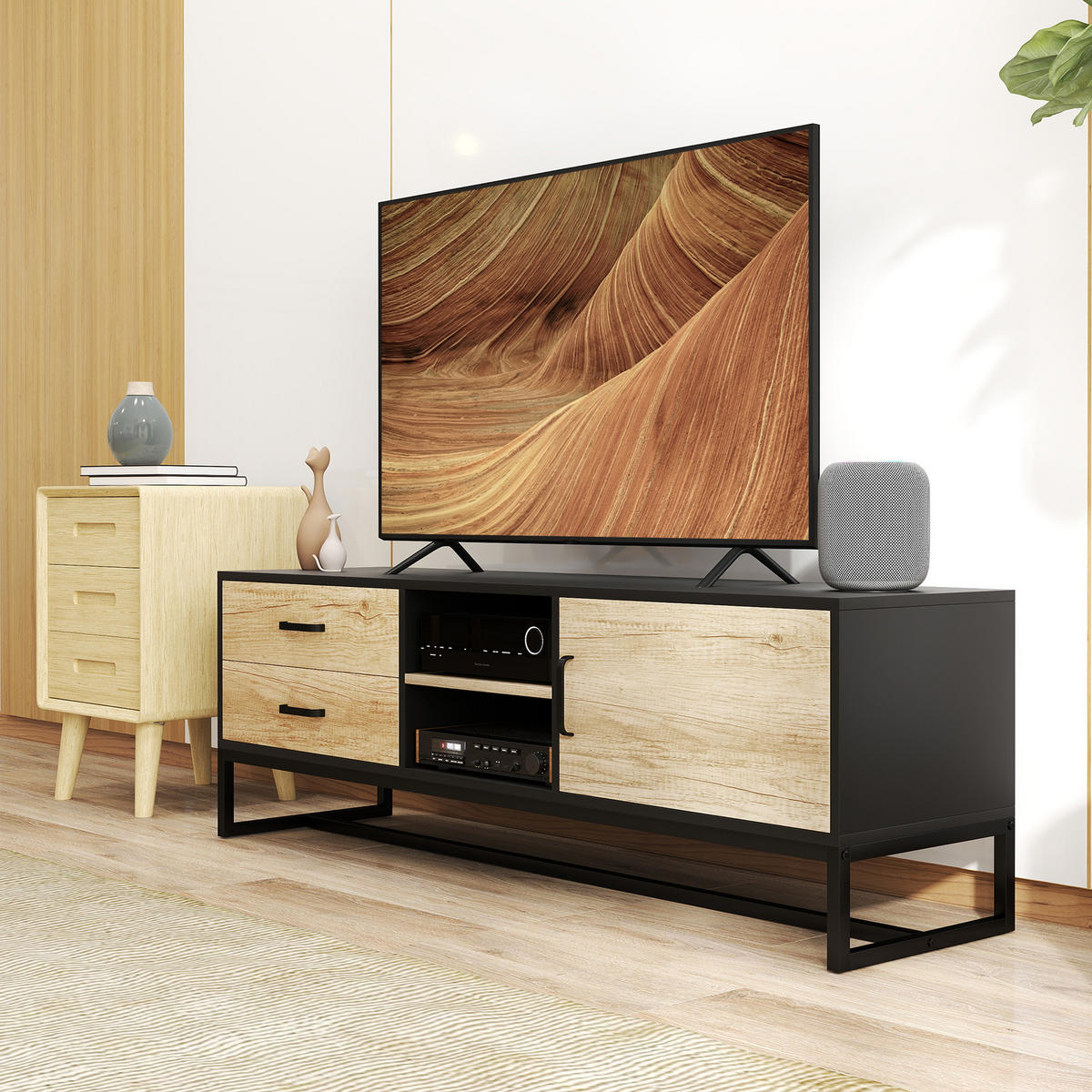 TV-MÖBEL Braun 1 Stück - Braun, Holzwerkstoff (140/45/35cm) - GiPP