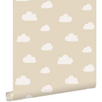 TAPETE kleine Wolken 53 cm x 10.05 m - Beige, Papier (53/0.1cm) - ESTAhome