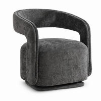 SESSEL,360 Grad Drehsessel Grau, Wohnzimmer Loungesessel - Grau, Textil (70/74/65cm) - PARAFTA HOME