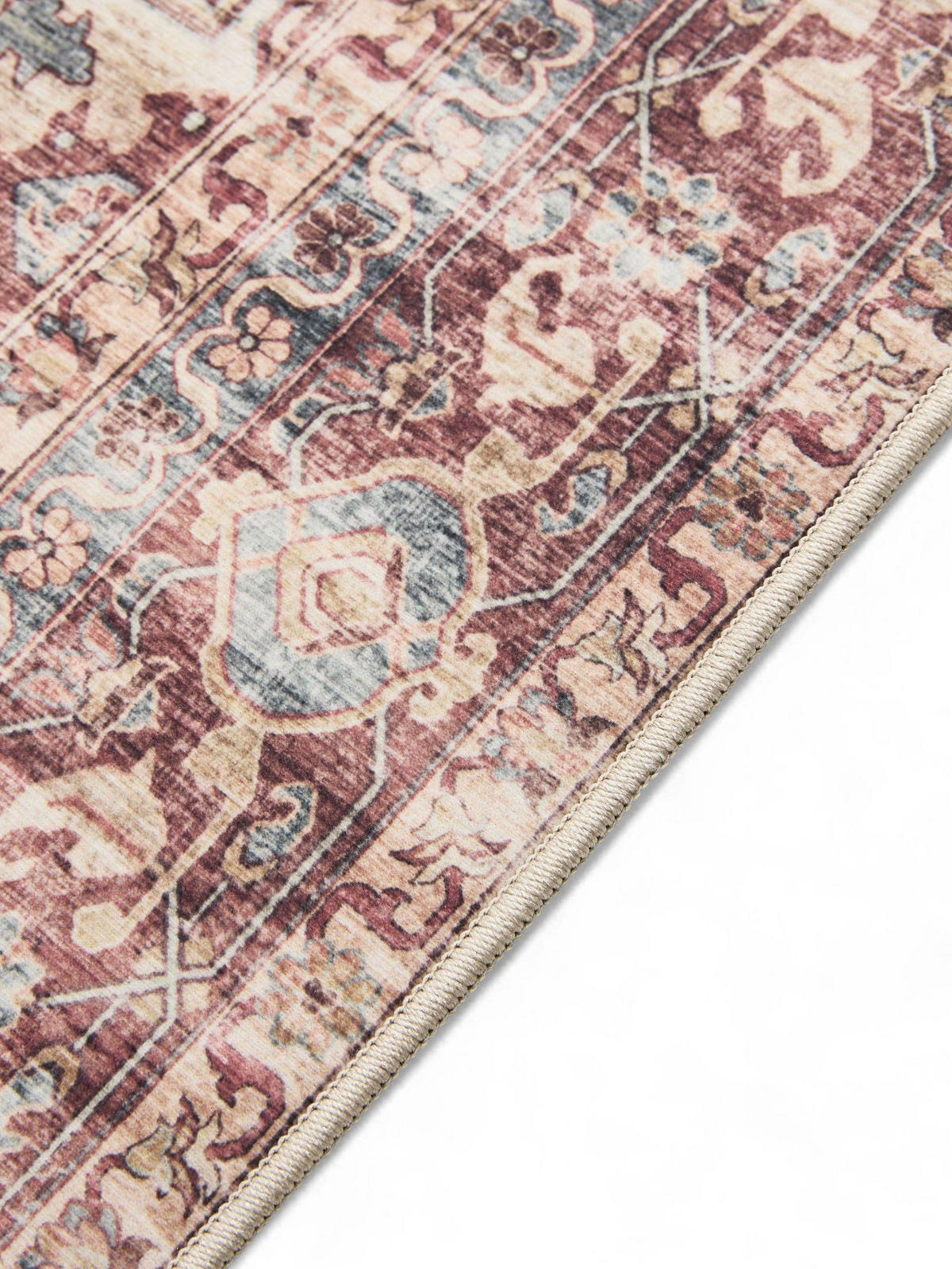 VINTAGE-TEPPICH George waschbar 200x300 cm - Pink/Multicolor, Kunststoff (200/300cm) - benuta