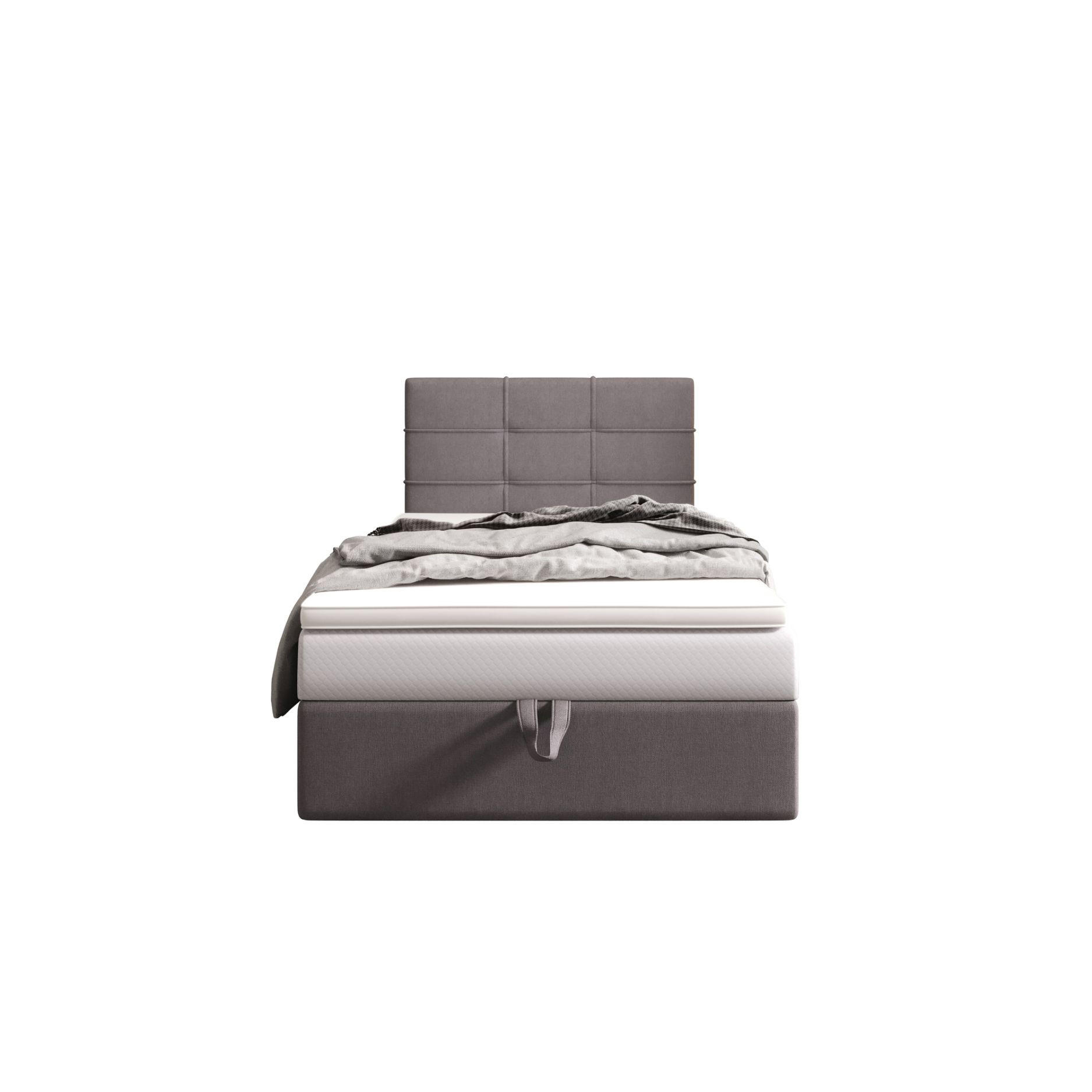 BOXBETT DUO 2 100x200 Cosmic 160, mit Matratze H3 und Topper, Hellgrau - Hellgrau, Holz/Kunststoff (100/200cm) - Bedante