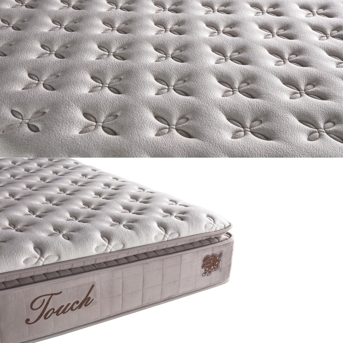 BOXBETT Wooltouch Bett mit Matratze 140x200 - Beige, Holz (140/200cm)