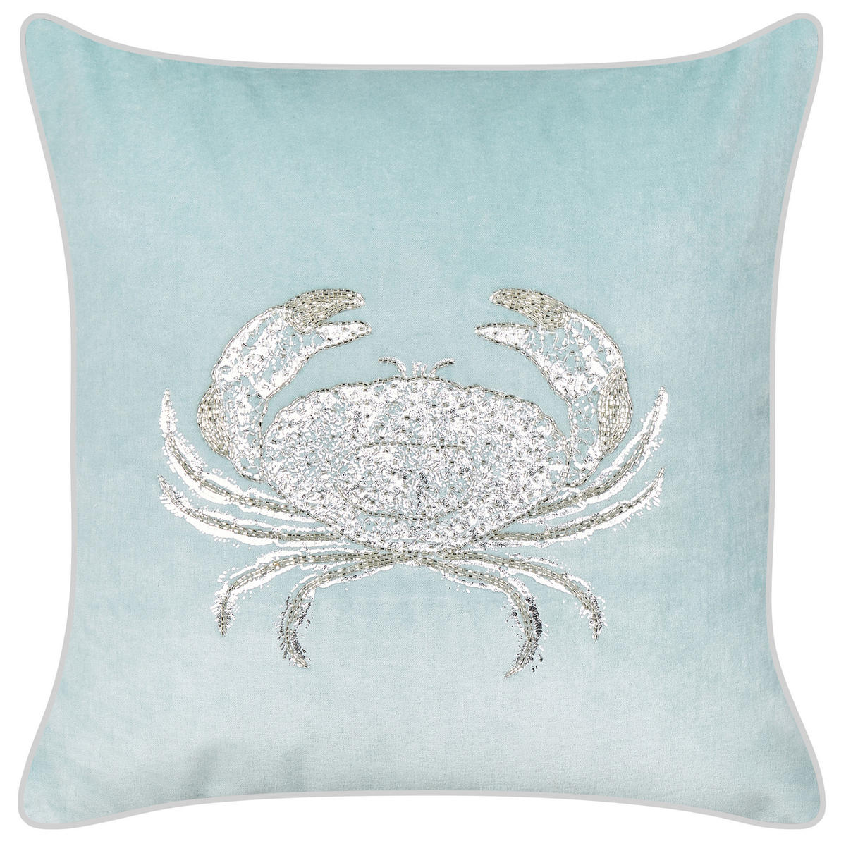 DEKOKISSEN 2er-Set Blau 45/45 cm Bossiella - Blau/Silberfarben, Textil (45/45cm) - Beliani