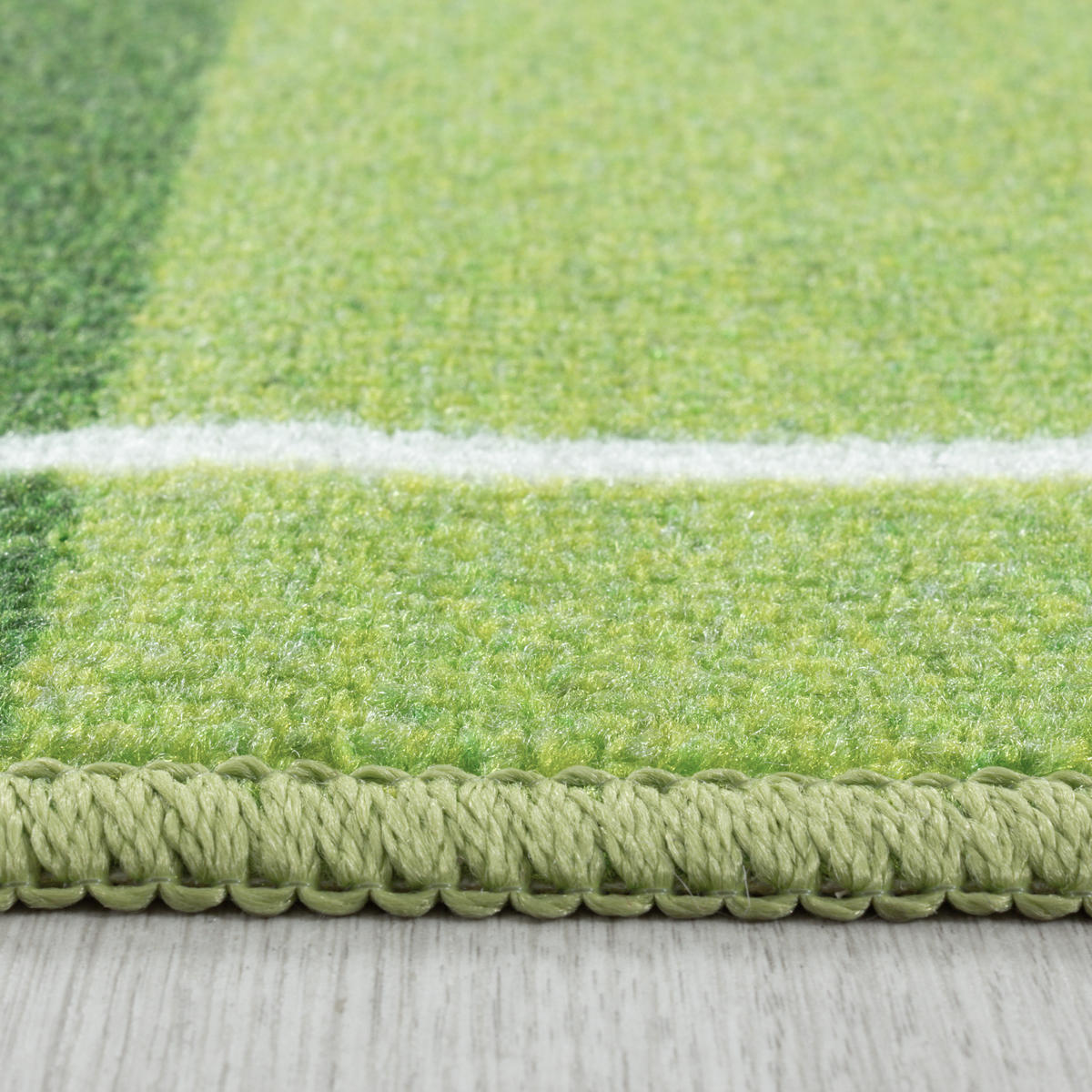 TEPPICH Kinder Flachgewebe Fußball-Motiv Polyamid Antirutsch Spielzimmer Grün Läufer 80x120 - Grün, Textil (80/120cm) - KADIMA DESIGN