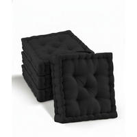 STUHLKISSEN Mila 40x40x8cm Schwarz (4tlg) - Schwarz, Textil (40/40/8cm) - Beautissu 