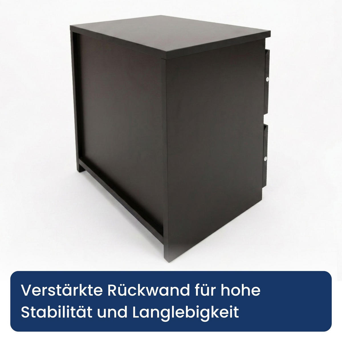 NACHTTISCH mit zwei Schubladen in Schwarz - Schwarz, Holzwerkstoff (40/40/30cm) - Home Collective