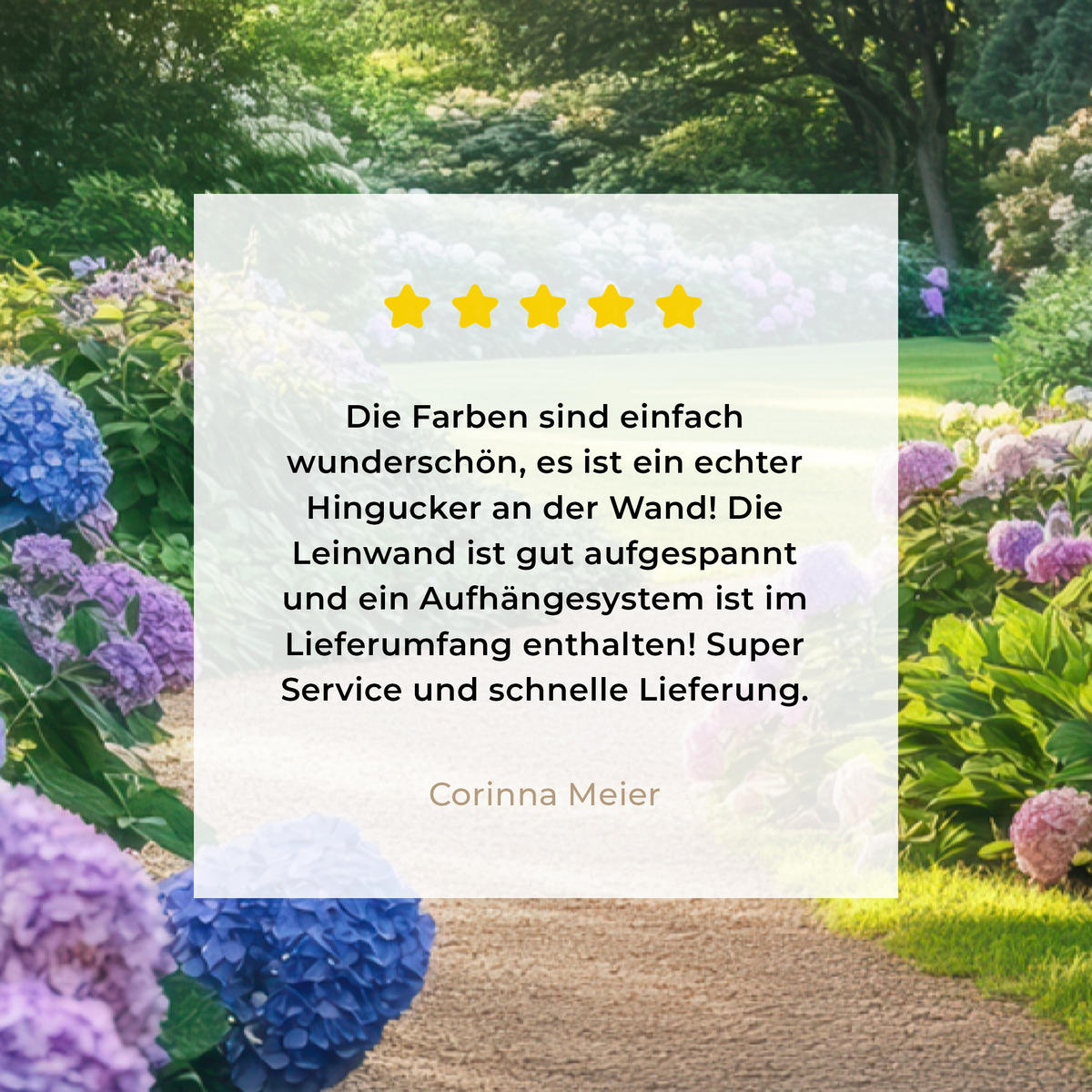 LEINWANDBILD Aussicht - Garten - Fenster - Hortensie - Blumen 60x90 cm - Pastellblau, Textil (60/90cm) - MuchoWow