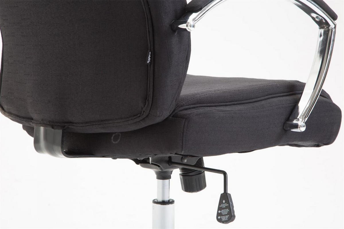 CHEFSESSEL Stoff schwarz - Chromfarben/Schwarz, Textil/Metall (65/115/73cm) - CLP